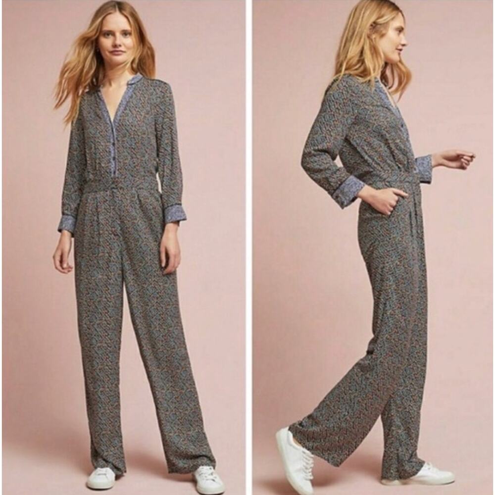 ANTHROPOLOGIE x ETT TWA Christine Jumpsuit Vintage Ditsy Floral {3S28}